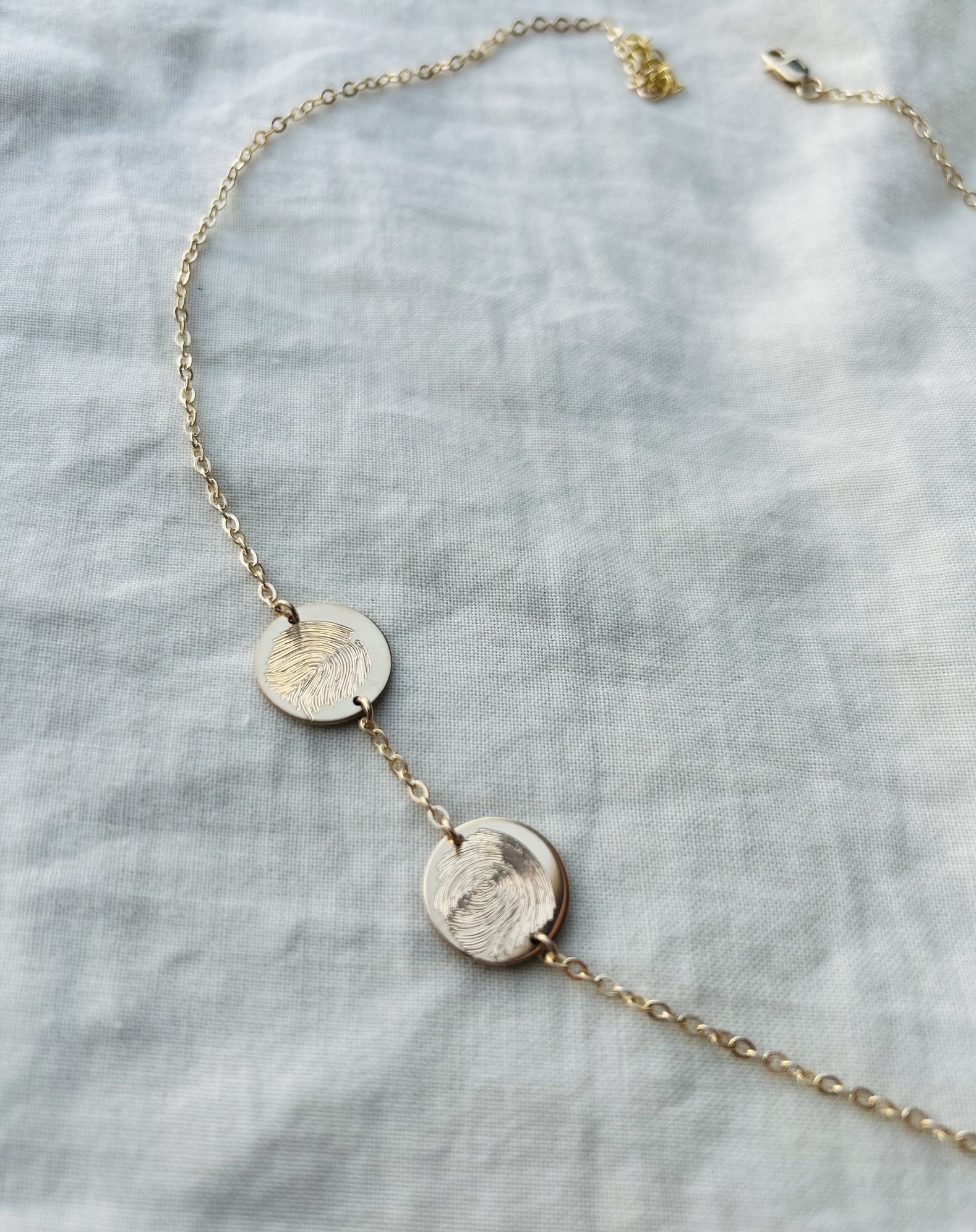 Dubbel coin ketting (14 karaat goud) - Afbeelding 4
