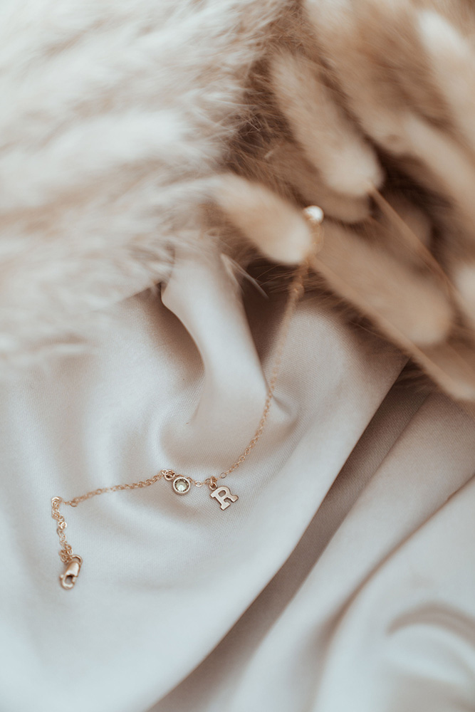 birthstone initiaal gepersonaliseerde armband