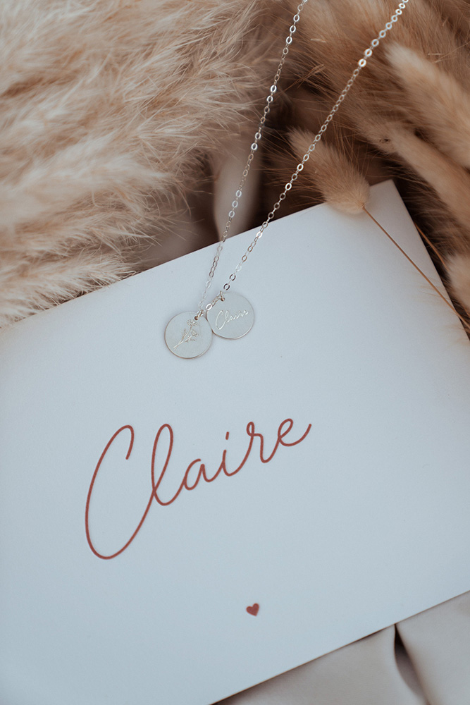Gepersonaliseerde dubbel coin ketting