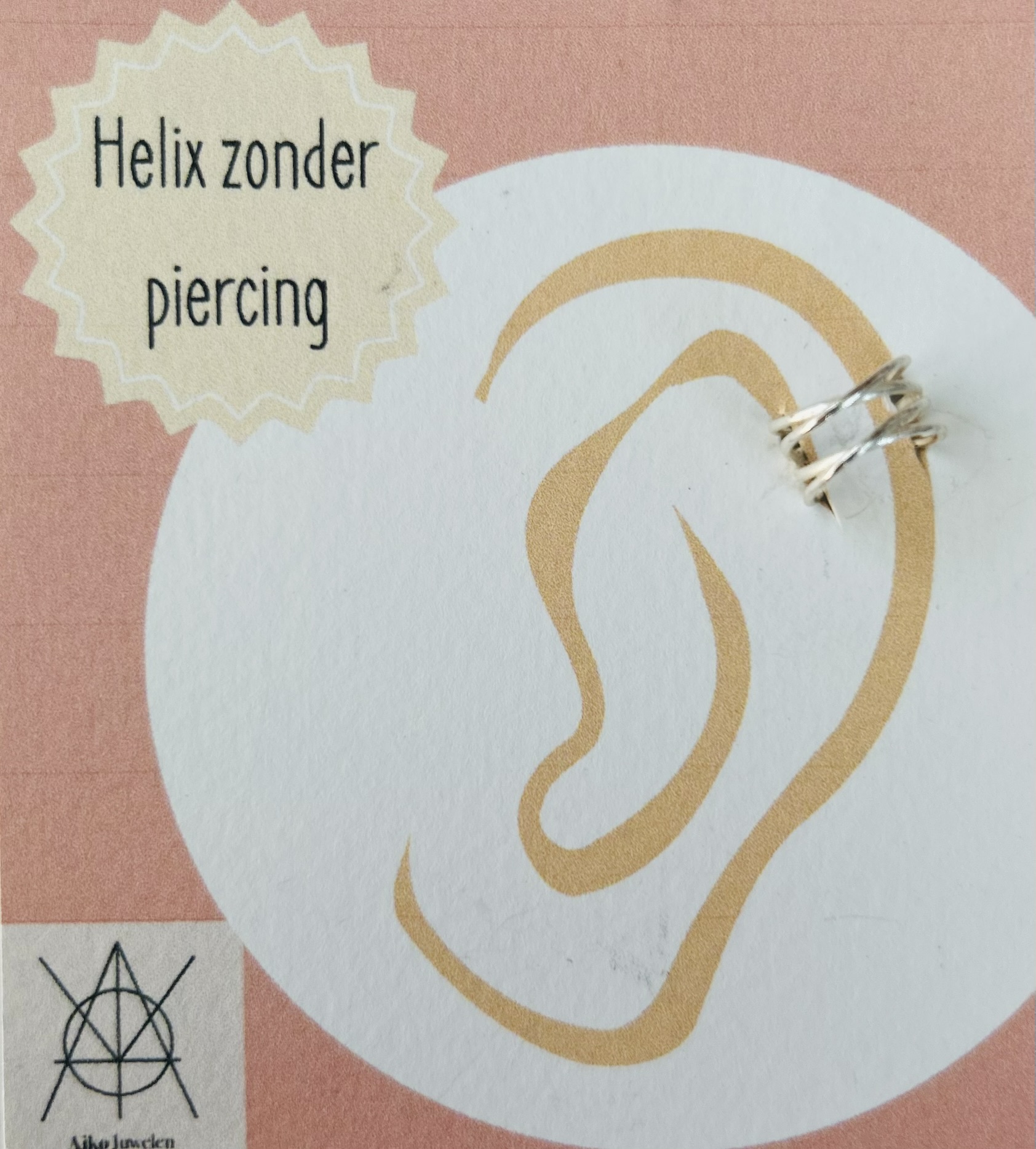 Helix dubbel gekruist zilverkleurig